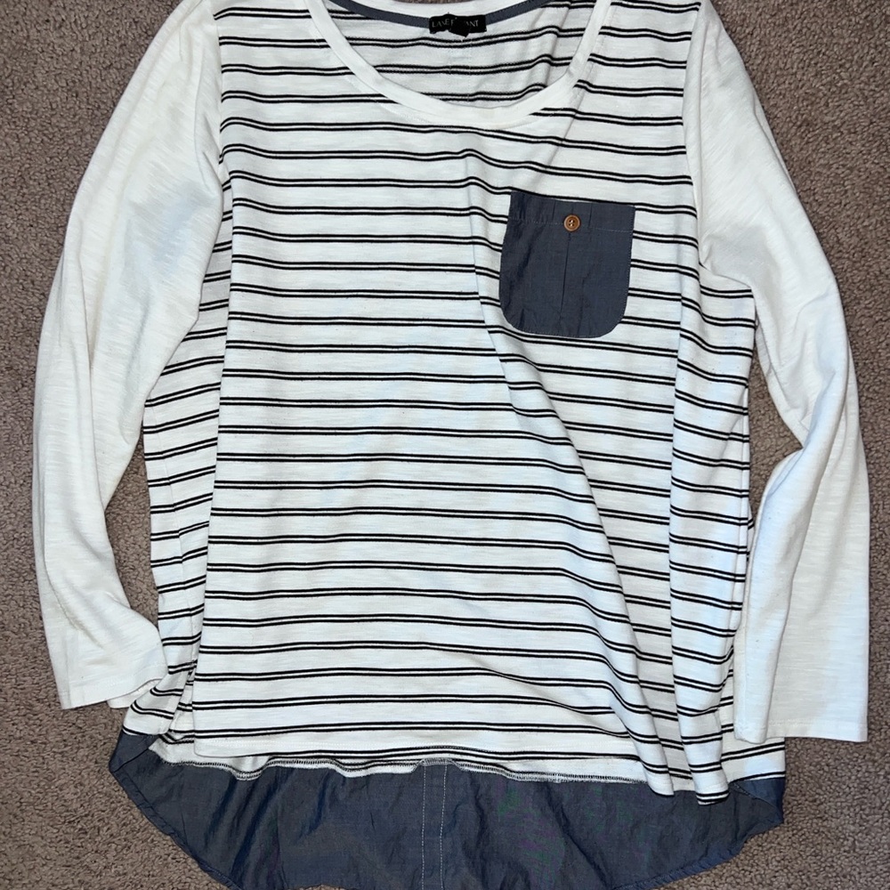 Lane Bryant Black and White Striped Top